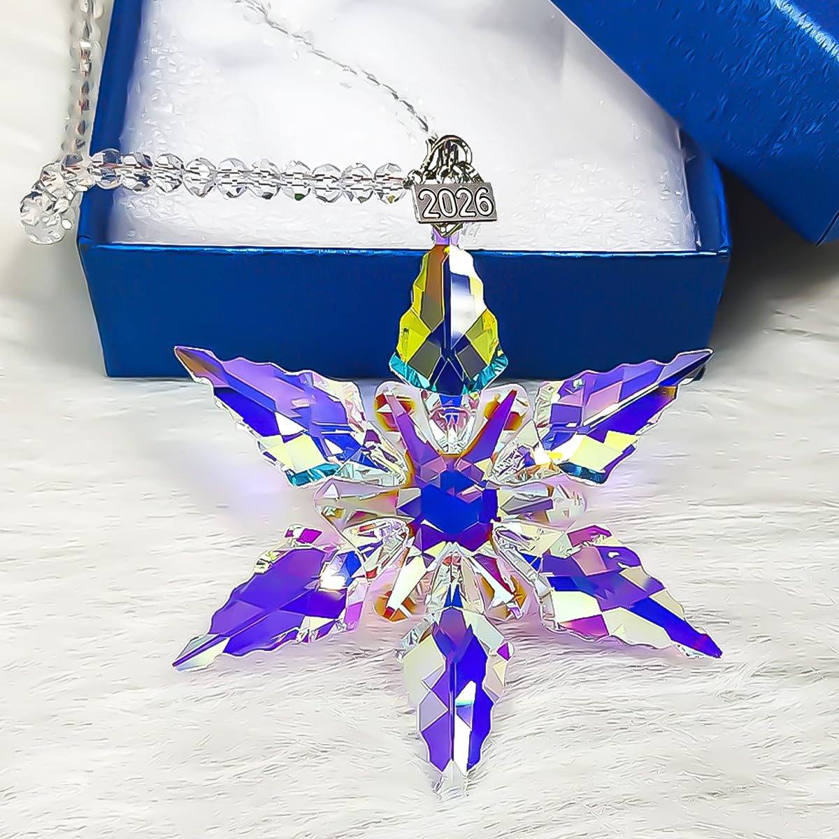 2026 Annual Christmas Ornaments, Crystal Star Ornaments for Christmas Tree