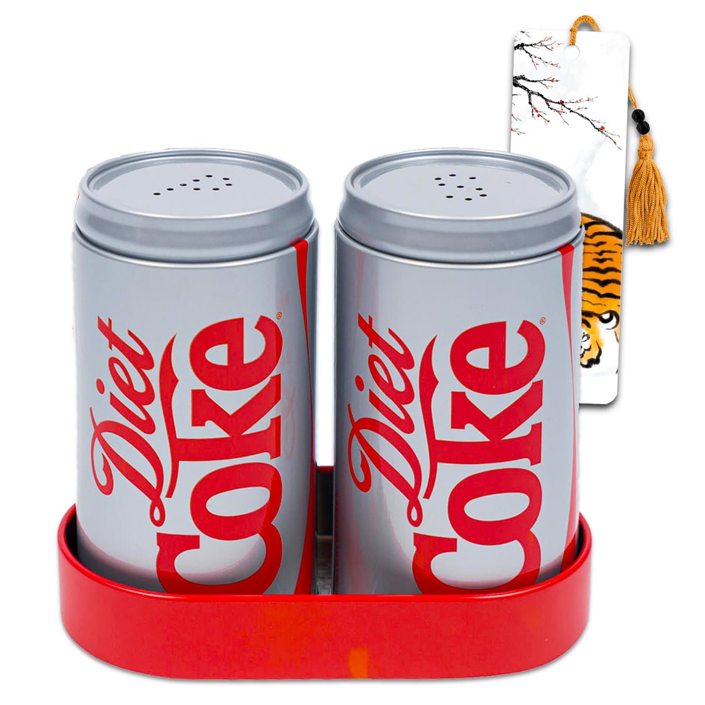 Diet Coke Salt and Pepper Shakers Set - Diet Coke Kitchen Accessories Bundle Collector Set Plus Bookmark | Diet Coke Collectibles
