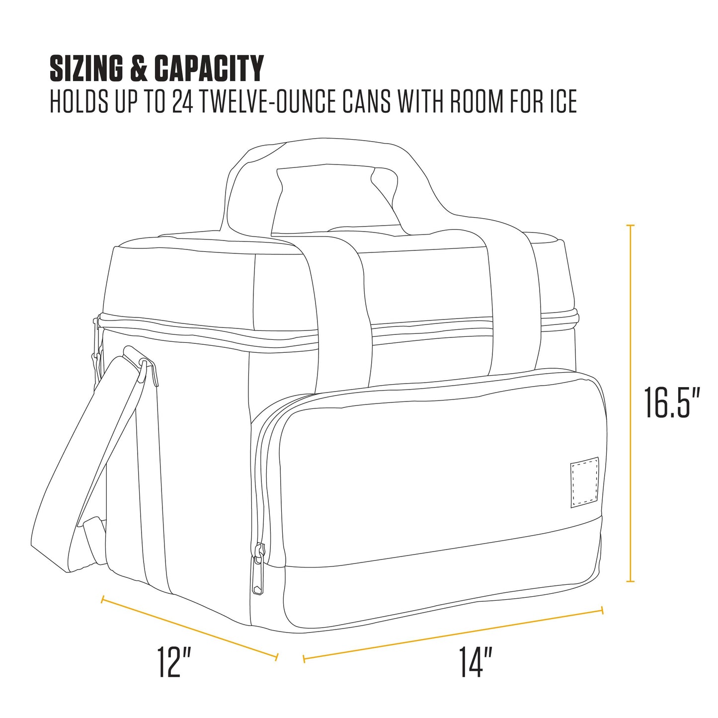 Carhartt Insulated Two Compartment Cooler, Durable Water Repellent Material W/Front Zippered Pocket for Camping, Beach & Travel, 24 Can, Black