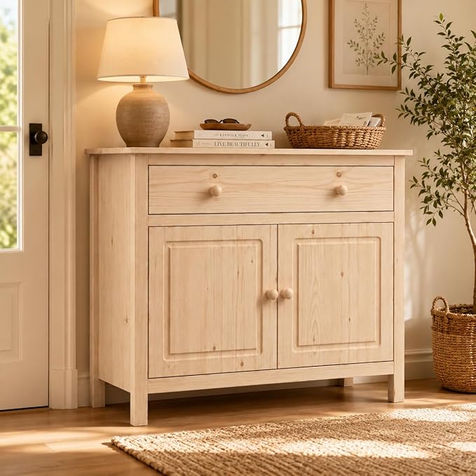 From the Tree Furniture 44" Wide Solid Pine Shaker Sideboard Buffet Cabinet — 2