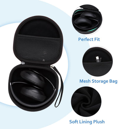 Headphone Headset Case for Beats Studio Pro/JLab JBuds Lux ANC/JBL/TOZO/BERIBES/Picun/KVIDIO Noise Cancelling Over-Ear Foldable Headphones, Black