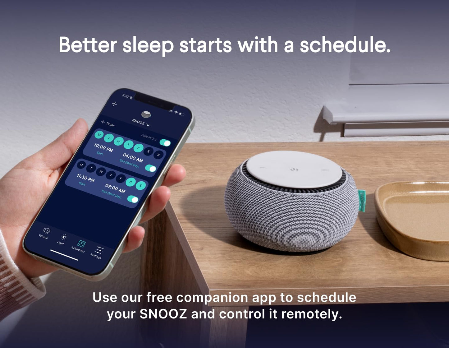 SNOOZ Smart White Noise Sound Machine - Real Fan Inside for Non-Looping White Noise, Sleep Aid for Adults, Travel, Sleeping, Bedroom, Portable, Baby Registry Essential - Cloud