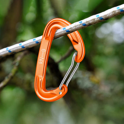 PANDENGZHE 6pcs Small Carabiner Clips, 9KN (2023lbs) Heavy Duty, Lightweight Carabiner for Camping, Hiking, Keychain, Gym, Dog Leash (Orange)