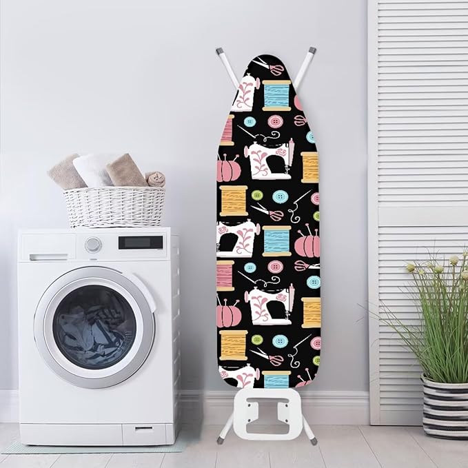 Sewing Machine Patterns Ironing Board Cover Premium Polyester, Fits Full Size