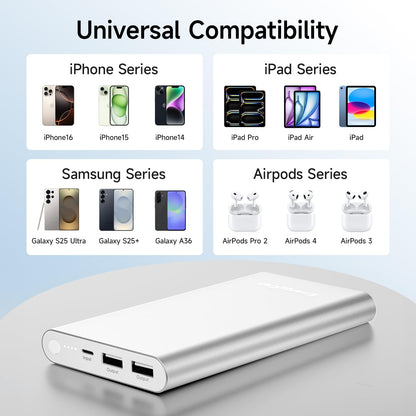 Pilot 4GS Portable Charger 12000mAh Fast Charging Power Bank Dual 3A High-Speed Output Battery Pack Compatible with iPhone 16 15 14 13 12 11 and More (Rose Gold)