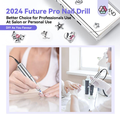 SAVILAND Electric Nail Drill Professional: 40000RPM Upgrad Nail Drill Kit 2025 Beautiful Gradient Sunset Color Scheme Nail D rill Machine Portable Nail File & Buffers Salon Use Manicure Pedicure