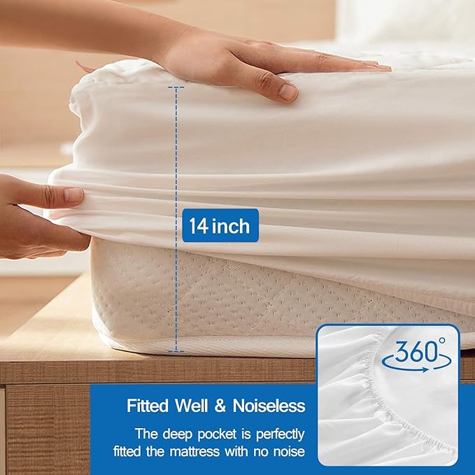 Short King RV Mattress Pad Waterproof Mattress Protector, Quilted RV Short King