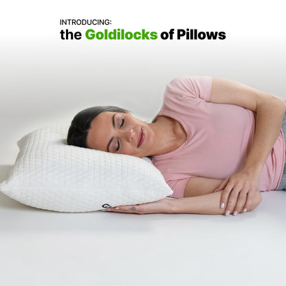 GhostBed Shredded Memory Foam Pillow with Adjustable Gel Memory Foam and Cooling Breathable Cover - Standard Size Shredded Memory Foam Pillows CertiPUR-US Certified 1-Pack