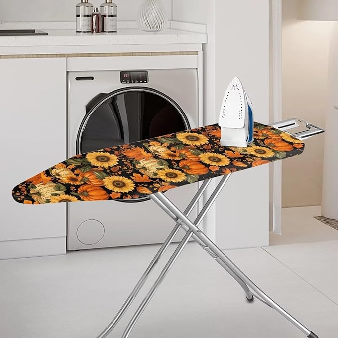 Fall Pumpkins Sunflower Leaves Durable Thick Ironing Board Covers Stain