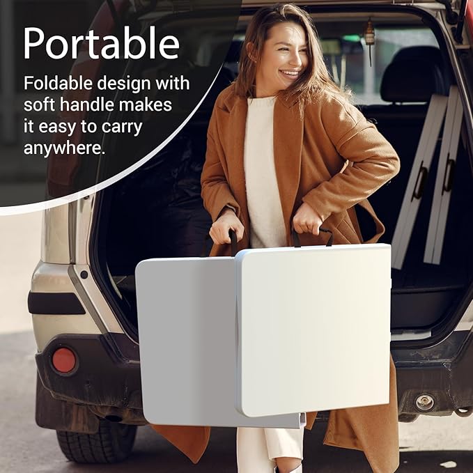 4 Feet Foldable Table Adjustable Height