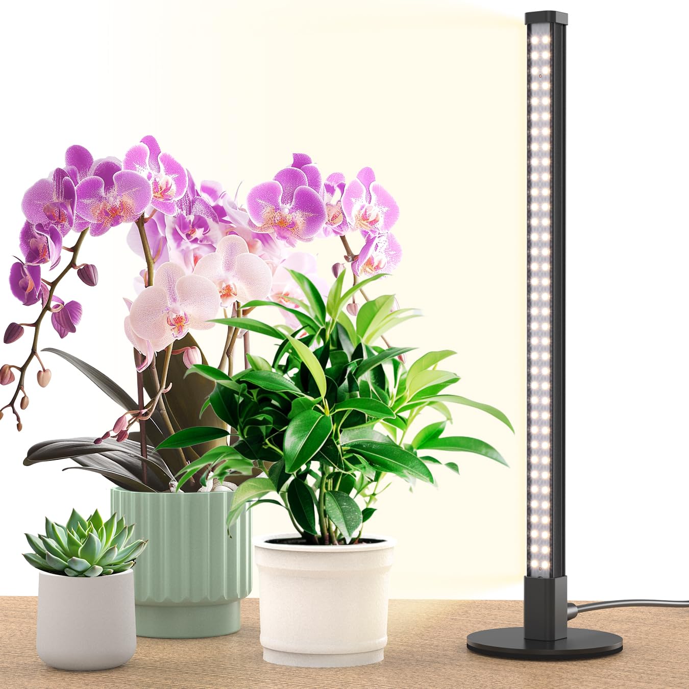 SpeePlant Vertical Grow Light, 72 LEDs Full Spectrum Light Bar, 5000K Wide Illumination Area Desk Light,1.4FT Stand Plant Lamp for Tall Houseplants, Tropical Plants, Foliage with On/Off Switch