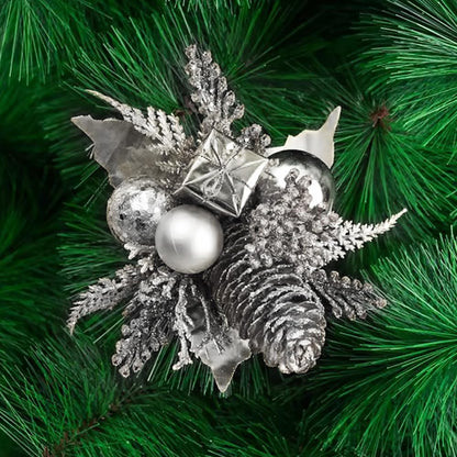 Riverbyland Artificial Plants 8" Christmas Tree Picks Silver Floral Spray Decorations 3 PCS