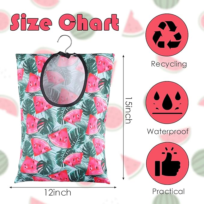 2 Pcs Watermelon Clothespin Bag