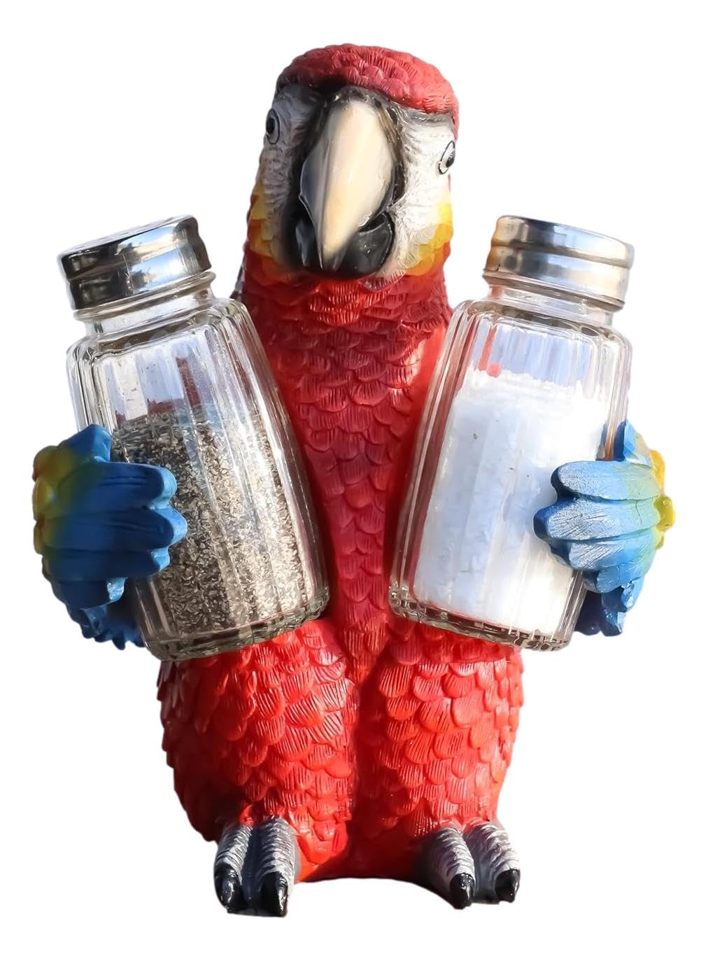 Ebros Tropical Rainforest Rio Red Scarlet Macaw Parrot Bird Salt And Pepper Shakers Holder Figurine Set 6.75"H Nautical Table Decore or Decorations For Spice Racks Holders Organizers Kitchen And Home