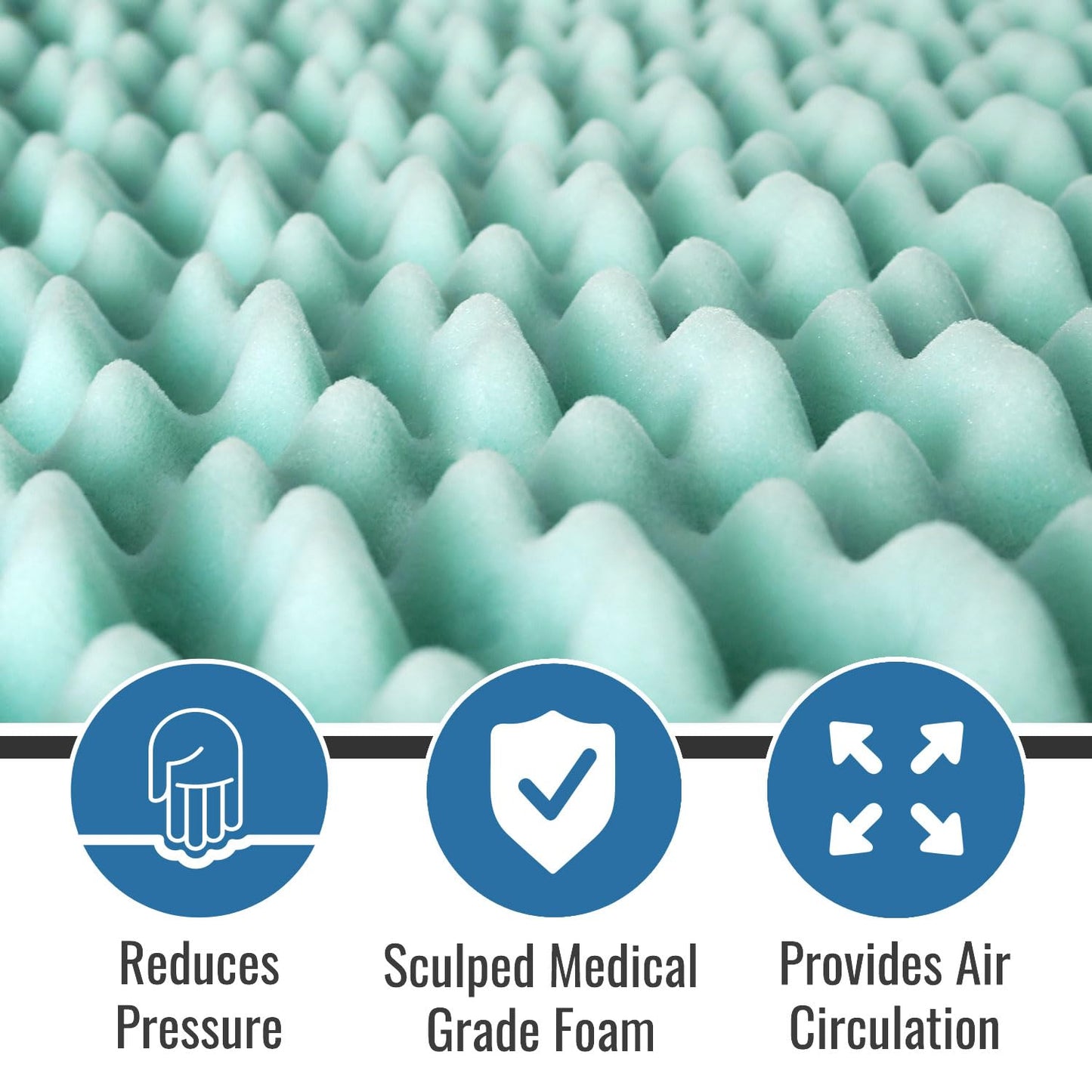 DMI 4-Inch Foam Mattress Topper, Egg Crate Foam Pad, Mattress Pad and Bed Topper for Support, Air Circulation, Pressure Relief and Weight Distribution, Twin Size, 33 x 72 x 4, Blue