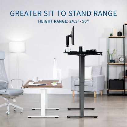 VIVO Electric 63 x 32 in Dual Motor Standing Desk, Memory Height Adjustment, 2B Series, Black Top Black Frame, DESK-KIT-2B1B