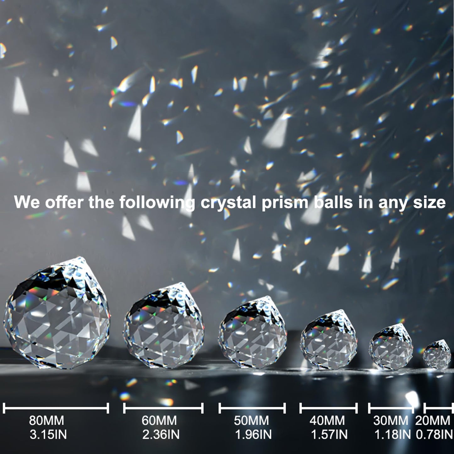 MerryNine 30mm/1.18" 20pack Crystal Ball Prism Sunshine Catcher Rainbow Pendants Maker, Hanging Crystals Prisms for Windows, for Feng Shui, for Gift (AB Color)