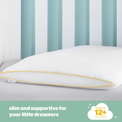 Silentnight Safe Nights Breathable Cot Bed Pillow - Toddler Baby Pillow with Mesh Sides for Comfortable and Fresh Sleeping - Anti Allergy and Machine Washable White