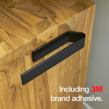 Designfactory Hamburg towel rail | Self Adhesive towel holder | towel rail for bathroom and kitchen | 22 cm | Modern design | Matt Black