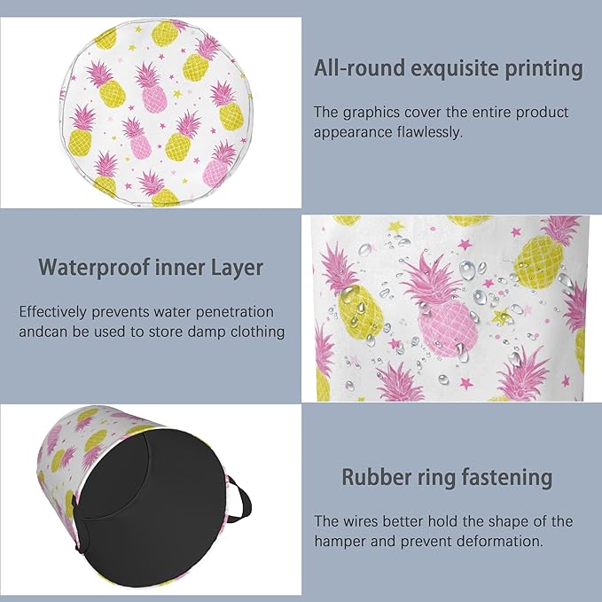 Pineapple Tropical Laundry Hamper, Dirty Clothes Laundry Basket