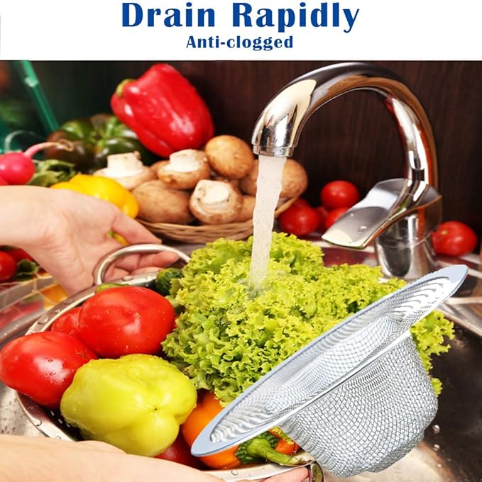 2 Pcs Heavy Duty Stainless Steel Slop Basket Filter Trap, 3.54" Top / 1.65"