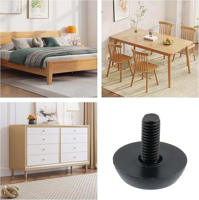 Antrader 24 Pack M6×15mm Furniture Lvelers, Table Leg Levelers, Levelling Foot