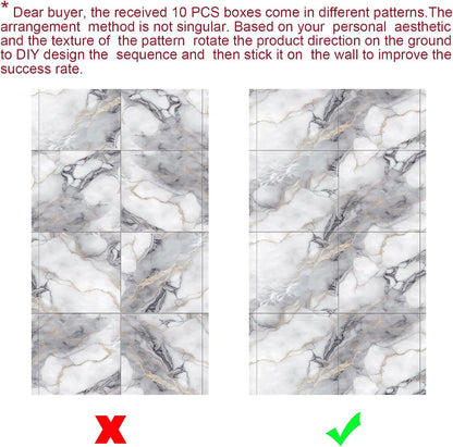 Chejiaye 22pcs Marble Peel and Stick Backsplash Surface Waterproof Wall Panels,Self-Adhesive Marble PVC Foam Wall Panels for Kitchen, Bathroom - 11.8"x11.8" Kitchen Tile(Not Real Tiles,Colorful)