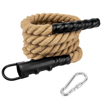 GDHSWJ Gym Climbing Rope, Indoor Outdoor Climbing Ropes - Climbing Rope for Adults - 10ft Length, 1.5" Diameter, Climbing Ropes with Hook for Indoor and Outdoor Fitness