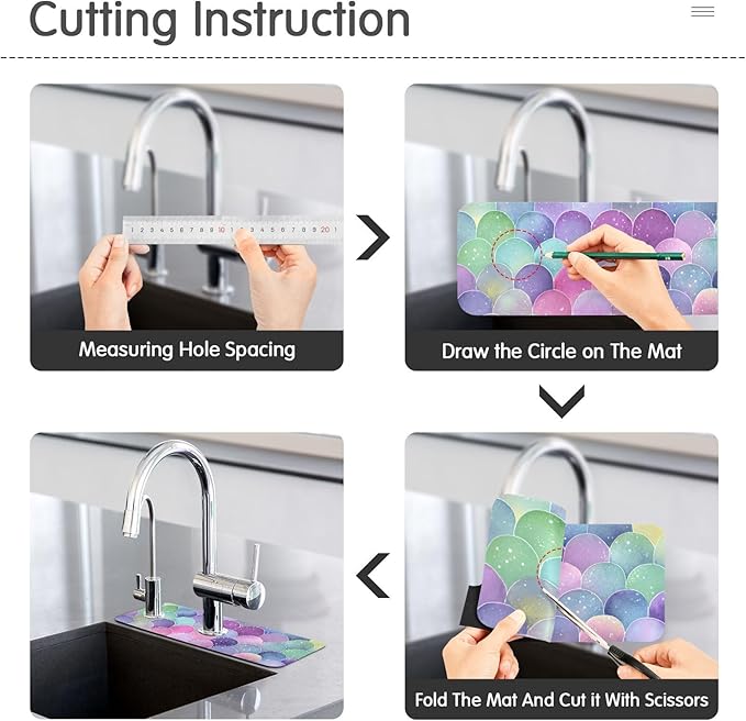 Kitchen Sink Splash Guard 1 PC 30 Inch Sink Faucet Mat Splash Guard