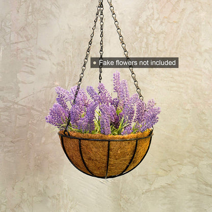 Tosnail 3 Pack 10" Metal Hanging Flower Pots Hanging Planters Plant Basket with Coco Fiber Liners