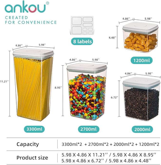 Ankou Food Storage Containers Pop Airtight Food Storage Containers
