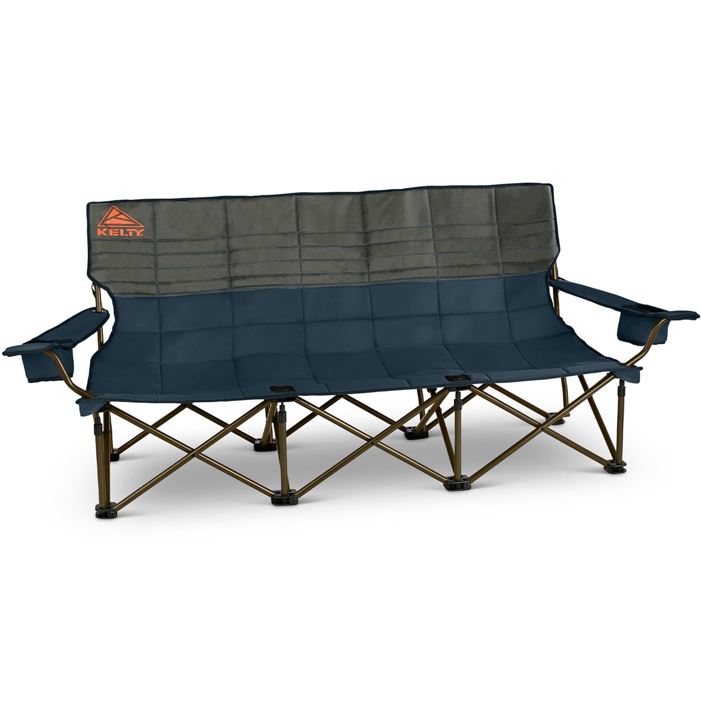 Kelty Lowdown Couch - 3 Person Capacity Camping Chair, Extra Large and Sturdy Bench for Campsites, Soccer Games, and Backyard Parties (Dark Shadow/Midnight Navy)