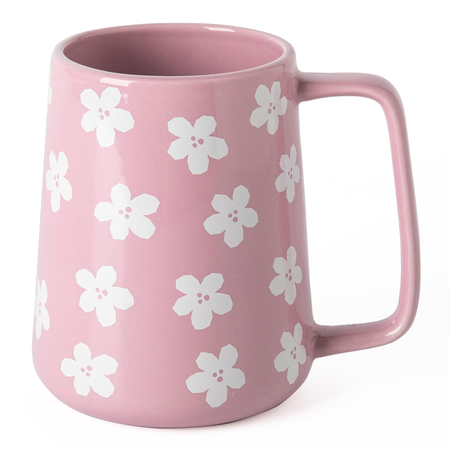 TaoTaojarvie Ceramic Coffee mugs, 24 oz, Extra Large Mugs, Big Tea Cups, Large Handle, Pottery Mugs,Floral Pattern,Wide Bottom Coffee Mug for Office/Home, Microwave&Dishwasher Safe. (Violet)