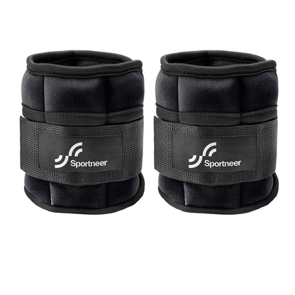 Sportneer Adjustable Weighted Ankle Weights Set 1 Pair 2 4 6 8 10 Lbs Leg Weight Straps for Women Men for Gym,Fitness, Workout,Walking, Jogging,1-5 lbs for Each Ankle, 1 Pair 2-10 lbs (Black)