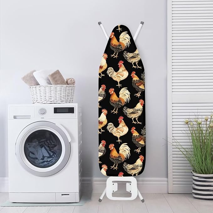 Roosters Pattern Ironing Board Cover and Pad Resist Scorching Cover
