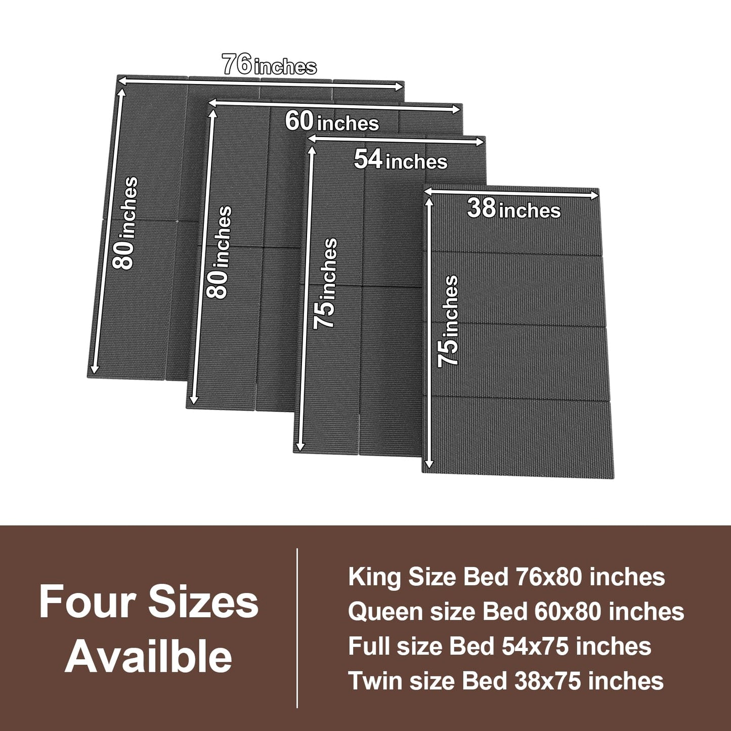 Breathable, Noise Minimizing, Moisture Resistant Bunkieboards,Low Profile Bed Support,Large Double Bed 10mm Bunkie Board, Full Size 54x75''