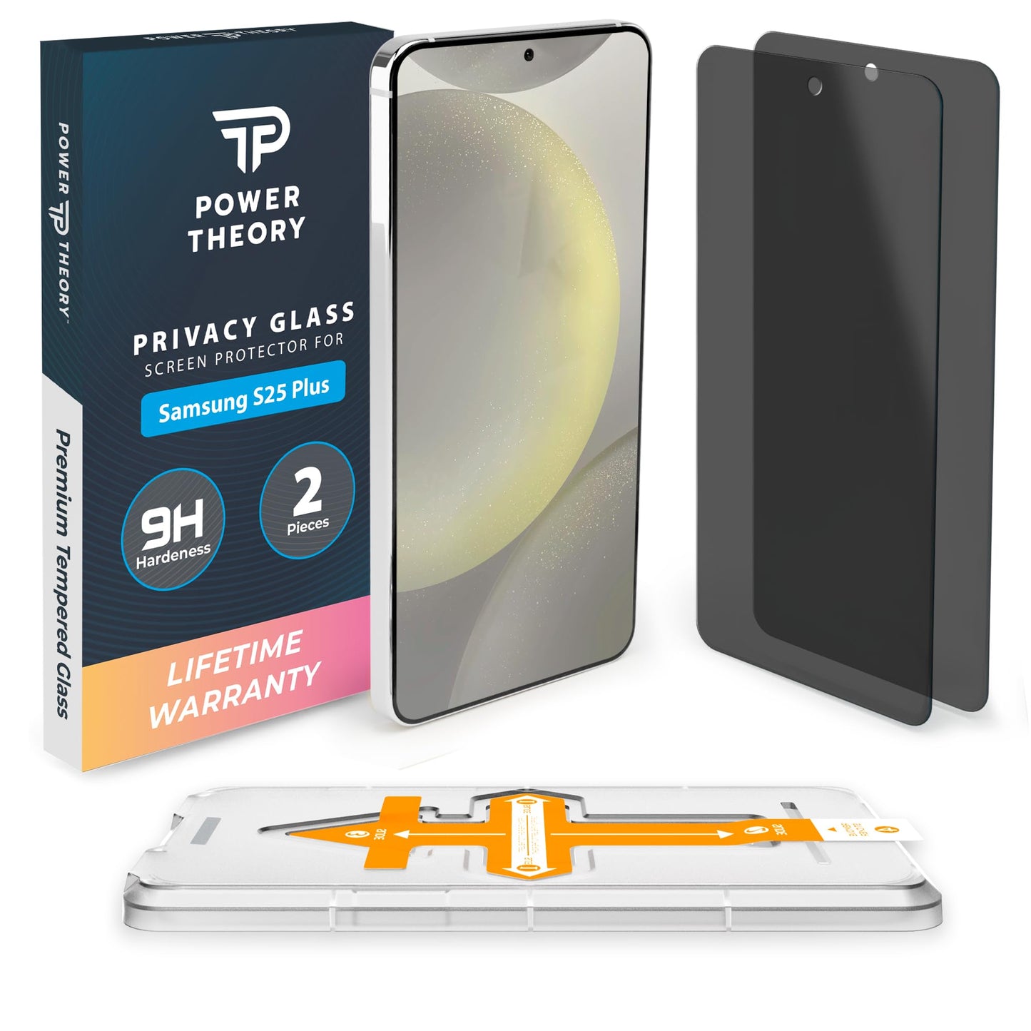 Power Theory Designed for Samsung Galaxy S21 FE 5G Screen Protector Tempered Glass [9H Hardness], Easy Install Kit, 99% HD Bubble Free Clear, Case Friendly, Anti-Scratch, 2 Pack