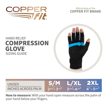Copper Fit Unisex Hand Relief Compression Gloves