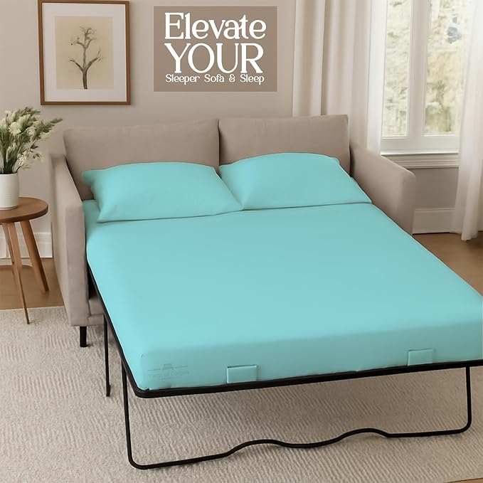 Sleeper Sofa Bed Sheet, 100% Cotton 400 Thread Count, 4 Piece Set, Deep Pocket