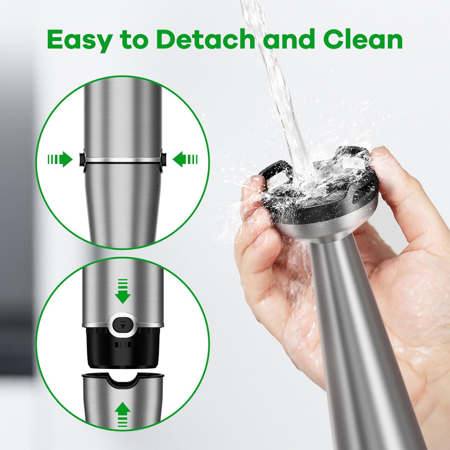 Immersion Blender Handheld Corded Hand Blenders Set 1100W, Trigger Variable Speed 5 in 1 Stick Emulsifier with Chopper, Whisk and Frother for Soup, Baby Food and Smoothies