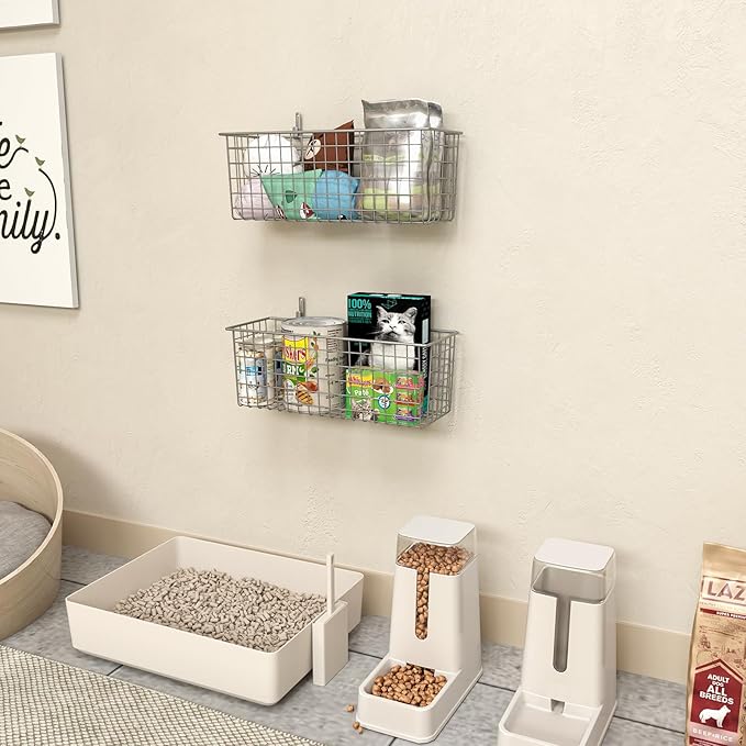 2 Sets Extra Large Hanging Wall Basket, WallmountedFruit Vegetable Toy Snack