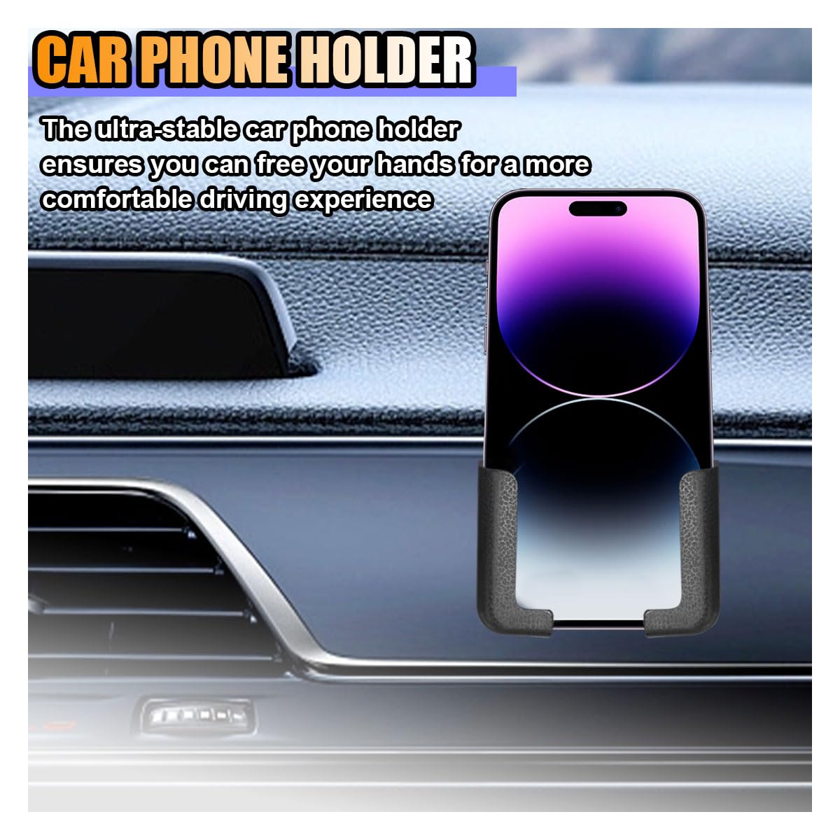 smilfuy 2PCS Multifunctional Mobile Phone Bracket - Wall Mount Phone Holder with Adhesive - Phone Stand Car Gravity Holder - Adjustable Width Auto Dashboard Cell Phone Mount Cradle (Black)