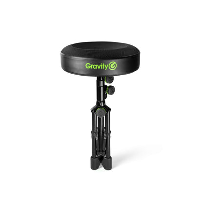 Gravity Music Stool FD SEAT 1 Foldable Round Stool Height Adjustable for Musicians Portable, Black