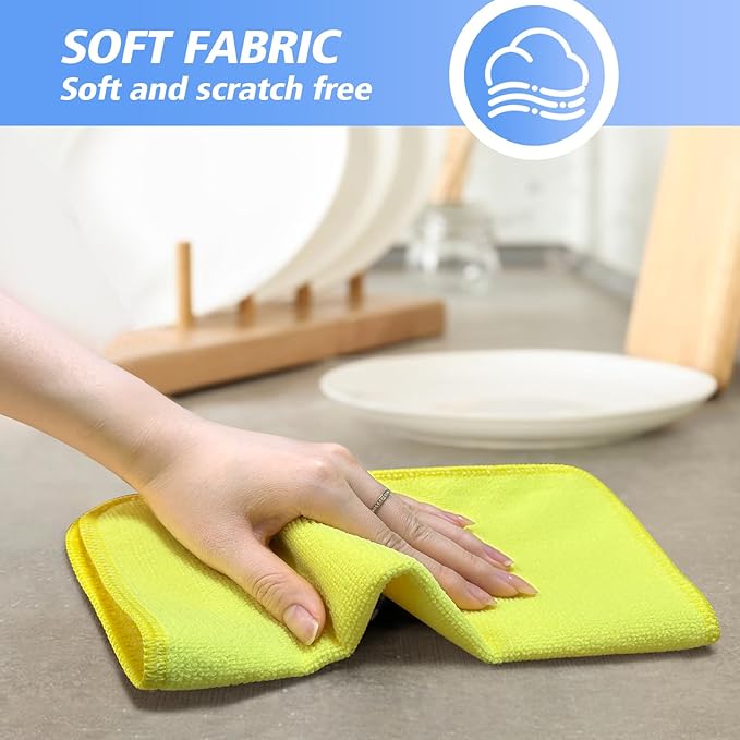 KinHwa Kitchen Washcloths for Dishes Absorbent Microfiber Dish Cloths Quick Dry