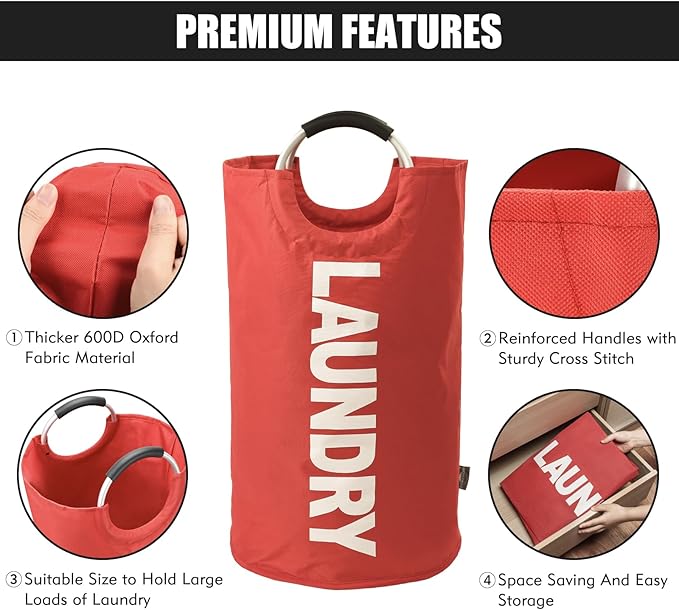 DOKEHOM 125L X-Large Collapsible Washing Laundry Basket Bag