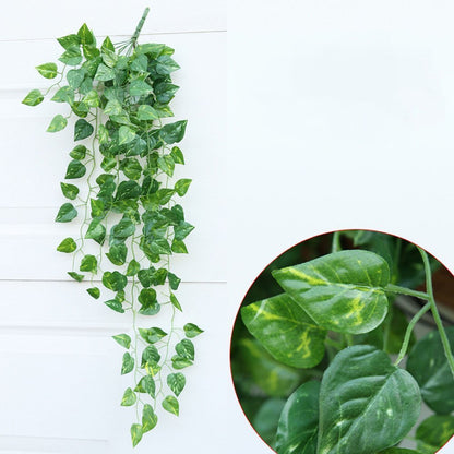 Artificial Ivy Garland, 12 Pack 84 Feet Fake Ivy Hanging Vines, Green Leaves Fake Plants for Wedding, Party, Garden, Office, Bedroom Decoration(Scindapsus Leaves)