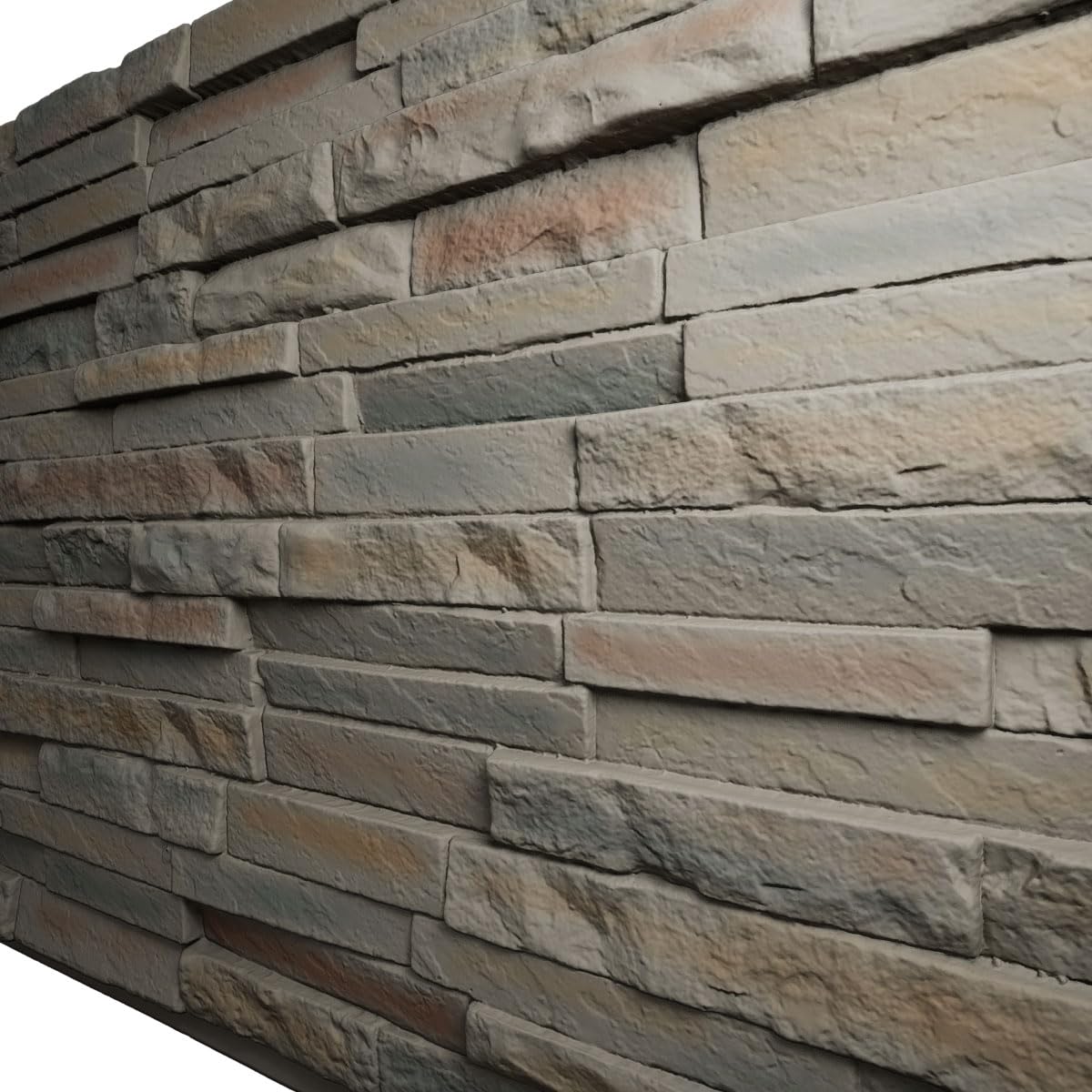 EverStone Eldorado Faux Stone Panel, 48"W x 25"H x 1"D, Harbor Mist Color