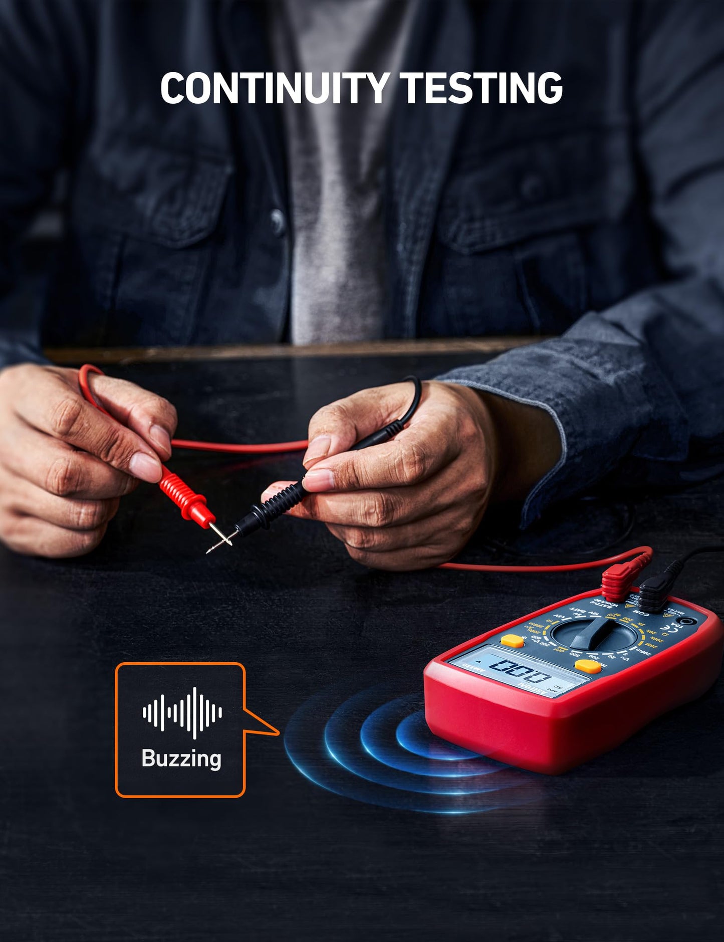 AstroAI Digital Multimeter Voltmeter Ohmmeter Ammeter Multi Tester Meter with Backlit LCD Electronic Test Meter