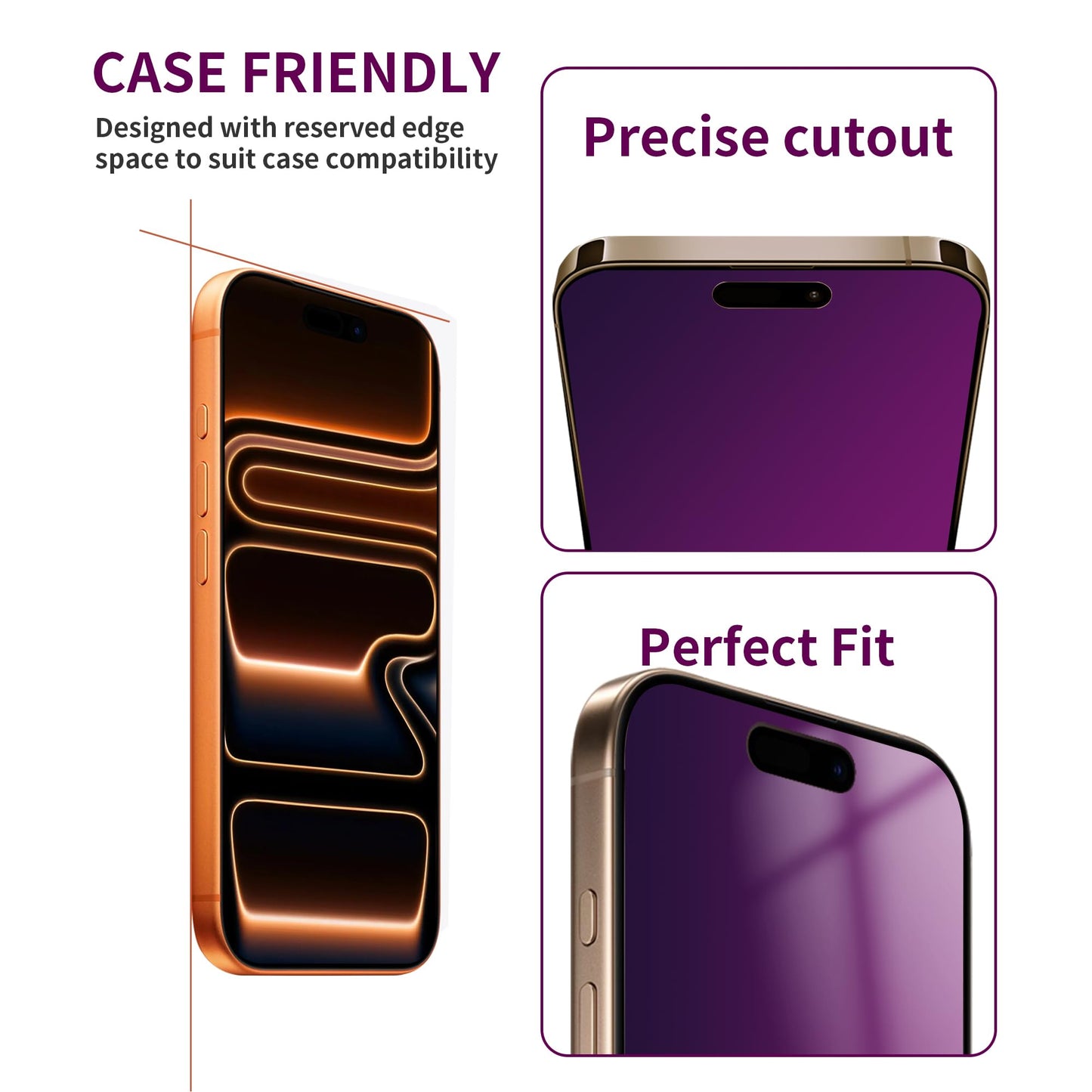 2 Pack Privacy Screen Protector for iPhone 16 Pro Max Tempered Glass 6.9inch Private Saver Anti-Spy Eye Protection Anti-Scratch Full Coverage