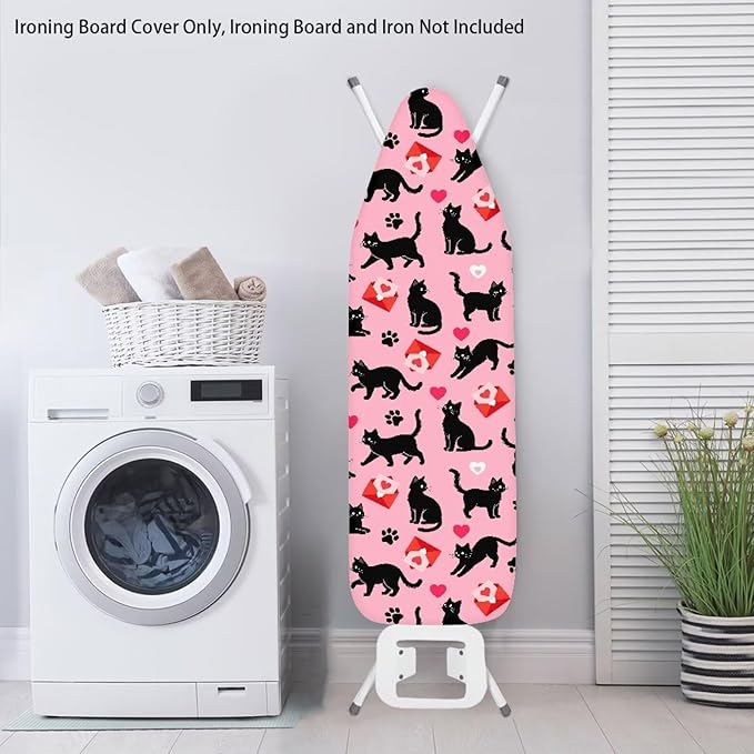 Cat Ironing Board Cover Scorch Resistant Padding Elastic Edge Heavy Duty Iron